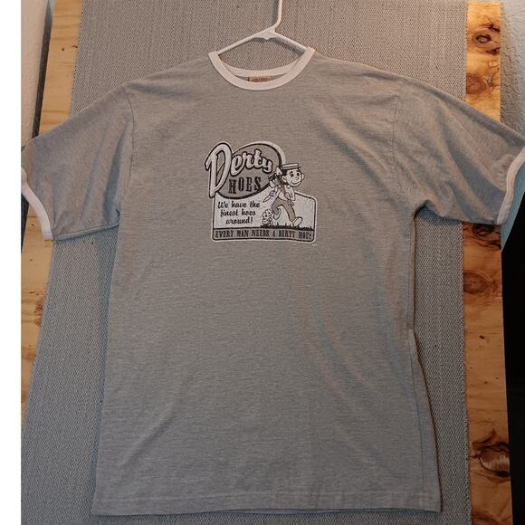 Vtg Steve & Barry's Raglan Tee XXL Grey Derty Hoes Comedy Front - Picture 3 of 12